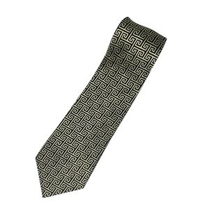 Nanjing Yunjin Geometric Patterned Black and Gold Necktie